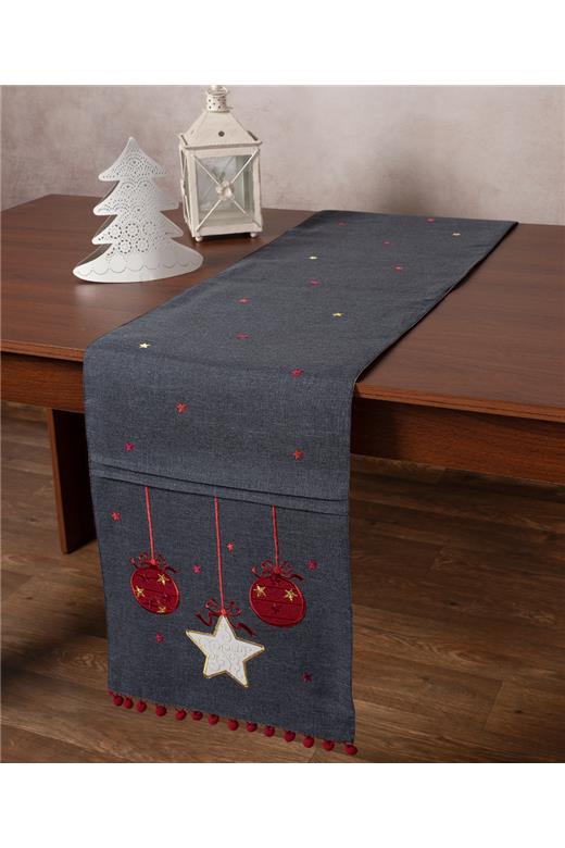 Χριστουγεννιάτικη τραβέρσα NW343 (35cm x 175cm) ανθρακί