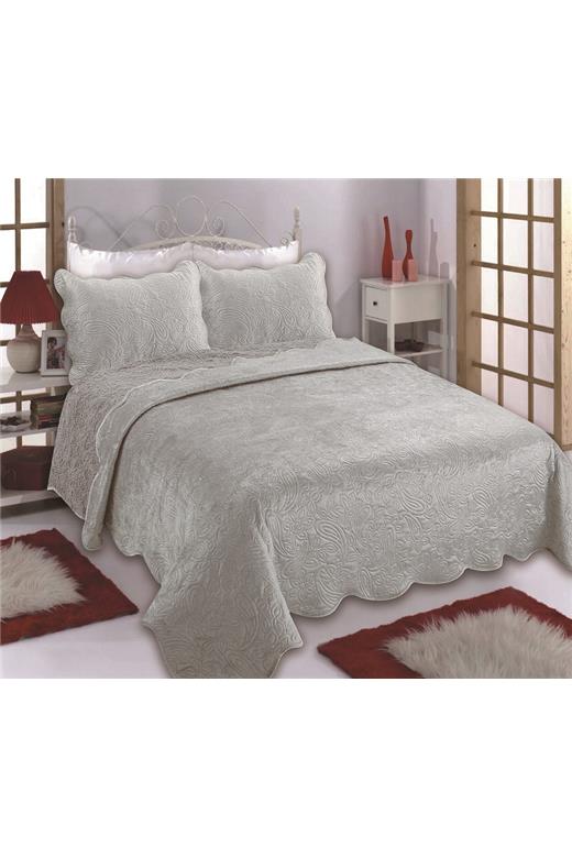 Κουβέρτα βελούδο με sherpa NX2211 (220cm x 240cm + 2x50cm x 70cm) light grey