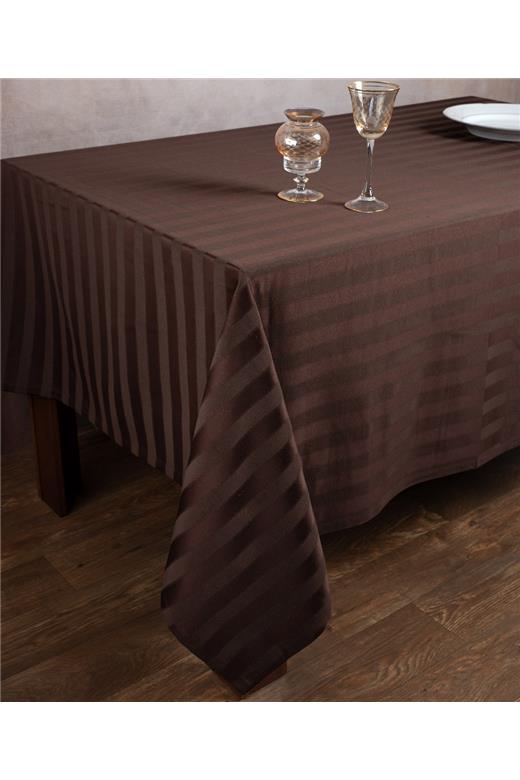 Ριγέ τραπεζομάντηλο dimitra (150cm x 230cm) καφέ