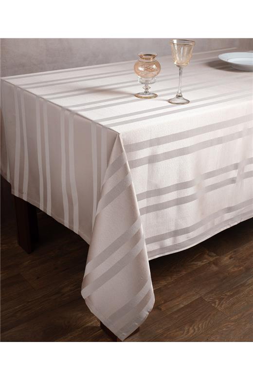 Ριγέ τραπεζομάντηλο dimitra (150cm x 230cm) ivory