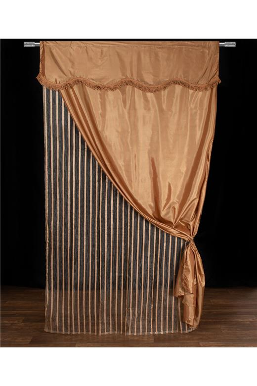 Κουρτίνα maria (150cm x 280cm) με τούνελ χρυσή