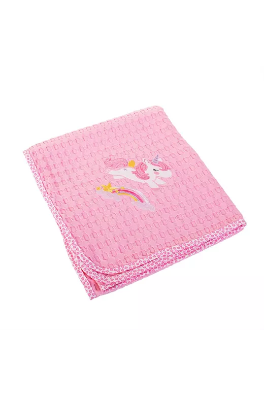 ΚΟΥΒΕΡΤΑ ΠΙΚΕ bebe UNICORN 41 100Χ160 ΡΟΖ Cotton 100%