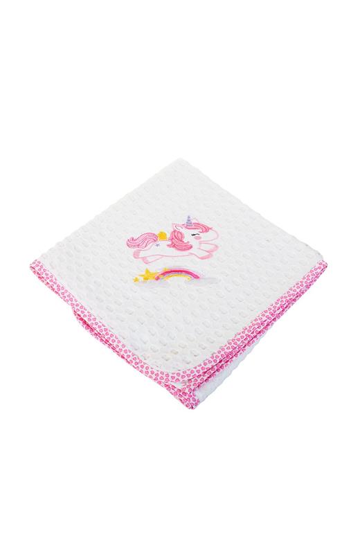 ΚΟΥΒΕΡΤΑ ΠΙΚΕ bebe UNICORN 42 100Χ160 ΛΕΥΚΟ/ΡΟΖ Cotton 100%