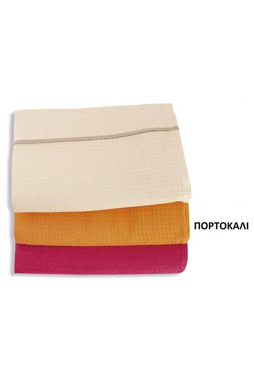 ΚΟΥΒΕΡΤΑ ΠΙΚΕ 230X260 ΠΟΡΤΟΚΑΛΙ Cotton 100%