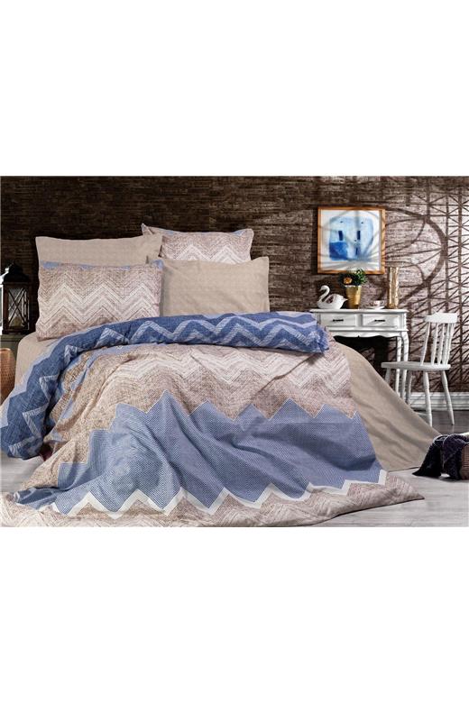 ΣΕΝΤΟΝΙΑ ΕΜΠΡΙΜΕ ΣΕΤ 4 τεμ Αθηνά 407 220Χ240 Beige-Blue Cott/Pol 70/30