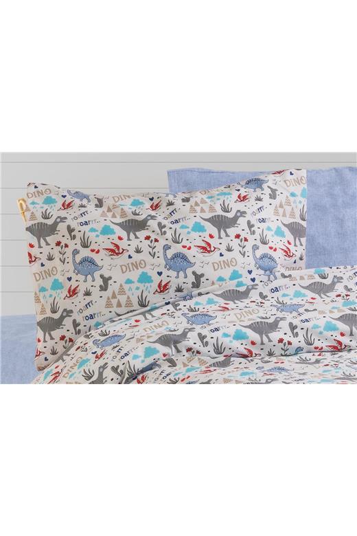 ΜΑΞΙΛΑΡΟΘΗΚΗ ΕΜΠΡΙΜΕ kids Dino 309 50Χ70 White-Blue Cott/Pol 70/30