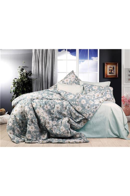 ΣΕΝΤΟΝΙΑ ΕΜΠΡΙΜΕ ΣΕΤ 3 τεμ Ήρα 425 160Χ240 White-Denim Blue Cott/Pol 70/30