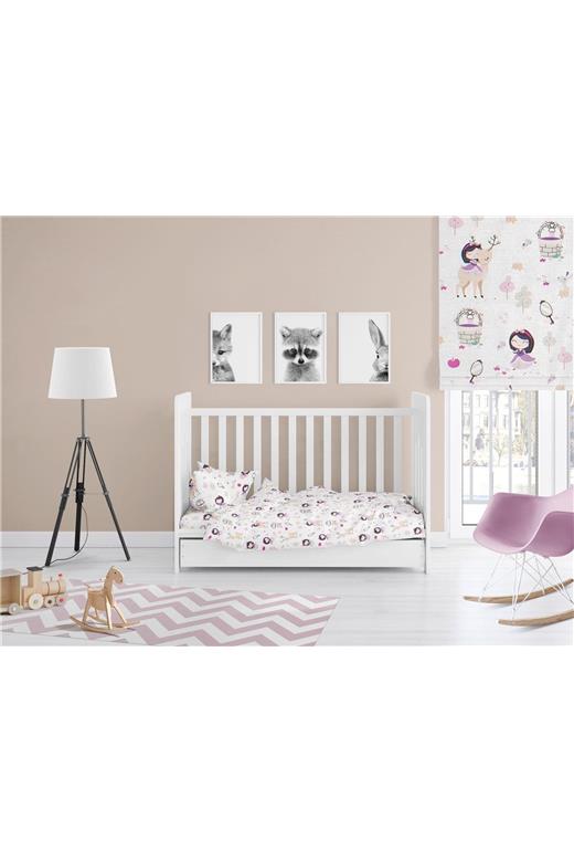 ΠΑΠΛΩΜΑΤΟΘΗΚΗ ΕΜΠΡΙΜΕ bebe Lily & Deer 179 120Χ160 White-Pink Cotton 100%