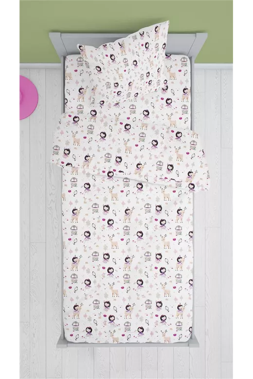 ΠΑΠΛΩΜΑΤΟΘΗΚΗ ΕΜΠΡΙΜΕ kids Lily & Deer 179 160Χ240 White-Pink Cotton 100%