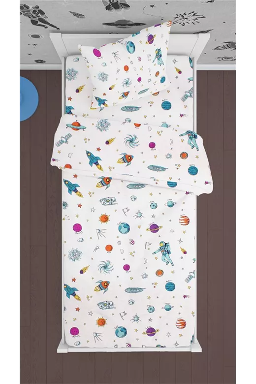 ΠΑΠΛΩΜΑΤΟΘΗΚΗ ΕΜΠΡΙΜΕ kids Space 188 160Χ240 White Cotton 100%