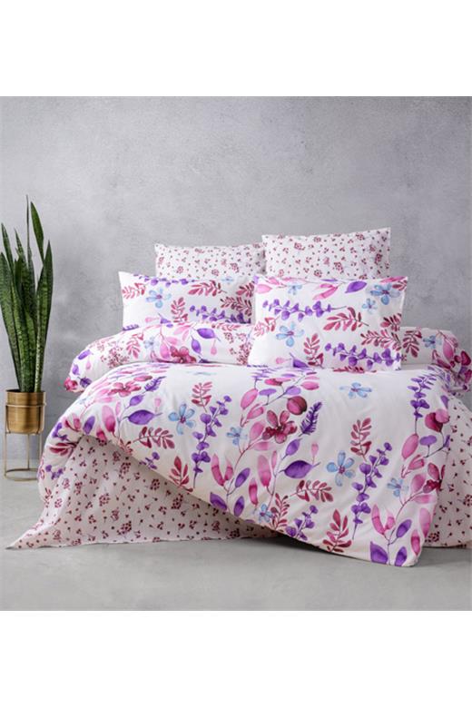 Παπλωματοθήκη Μονή (Σετ) (160X240) Mcdecor Flower Lila