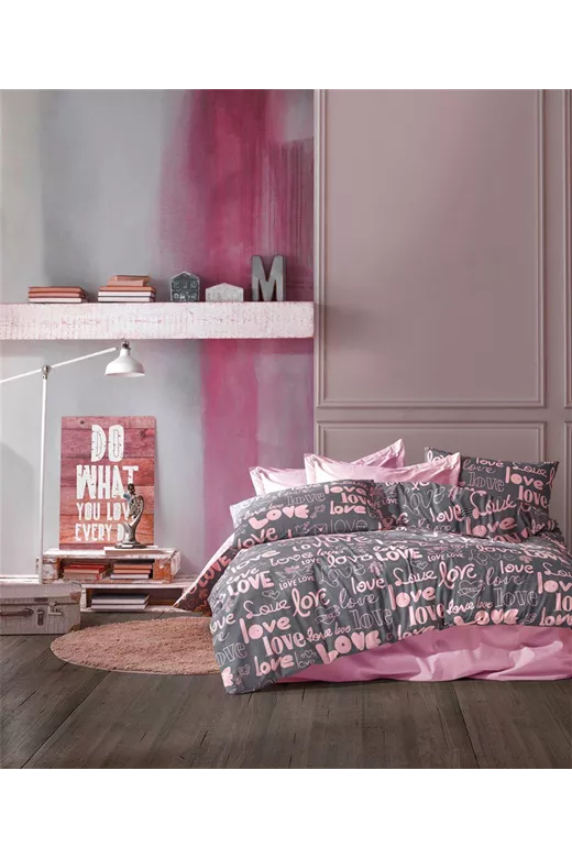 ΣΕΝΤΟΝΙΑ ΕΜΠΡΙΜΕ ΣΕΤ 4 τεμ Αγάπη 299 220X240 Grey-Lila Cott/Pol 70/30