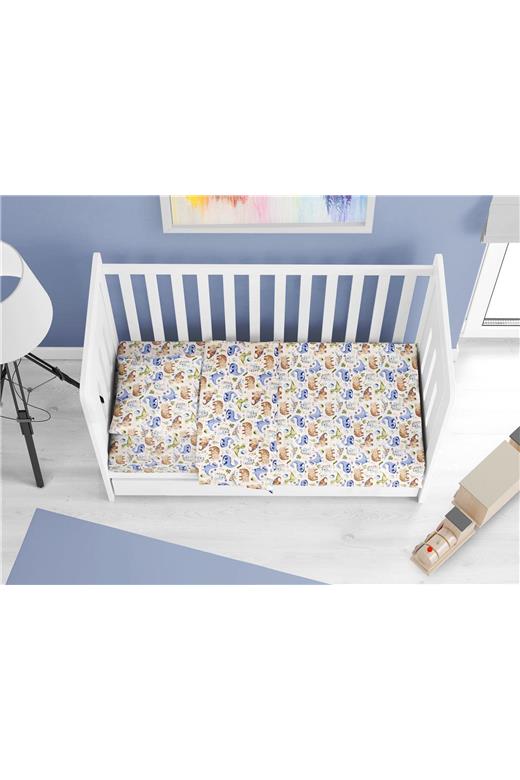 ΠΑΠΛΩΜΑ ΕΜΠΡΙΜΕ bebe Dino 517 120X160 Sky Blue Cotton 100%