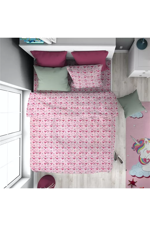 ΠΑΠΛΩΜΑΤΟΘΗΚΗ ΕΜΠΡΙΜΕ kids Fox 525 160X240 Pink Cotton 100%