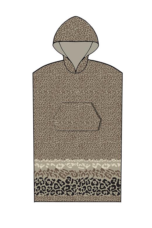 PONCHO ΜΕ ΚΟΥΚΟΥΛΑ LEOPARD