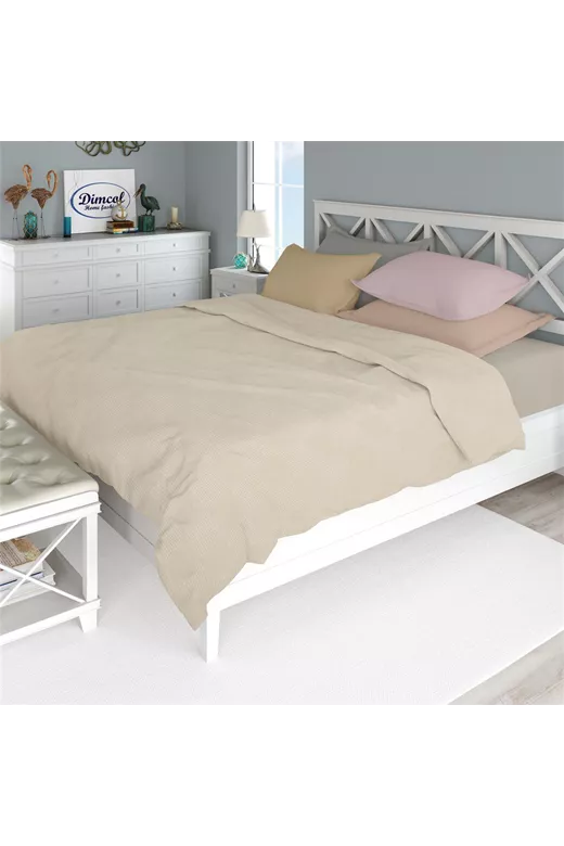 ΚΟΥΒΕΡΤΑ ΠΙΚΕ Μονόχρωμη 165X250 Έλεφαντ 100% Cotton