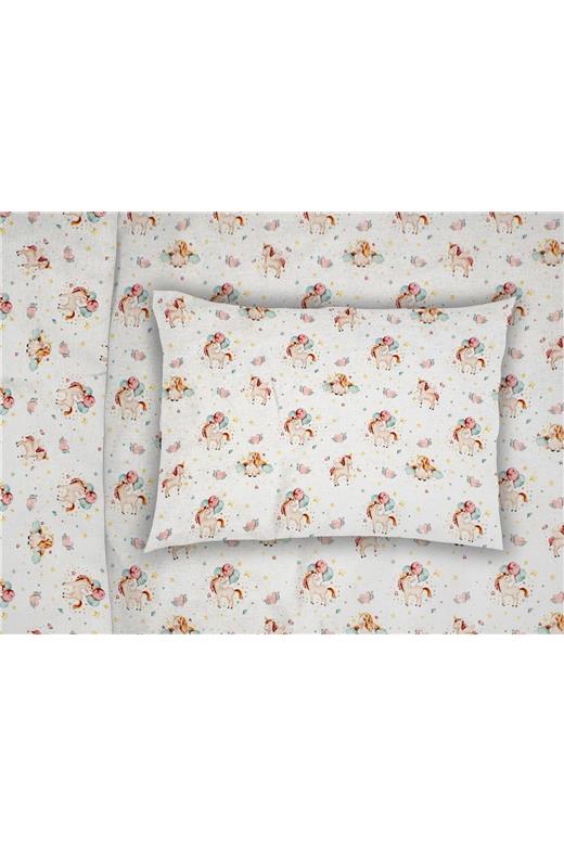 ΜΑΞΙΛΑΡΟΘΗΚΗ ΕΜΠΡΙΜΕ kids Unicorn 209 50X70 White-Salmon Cotton 100%