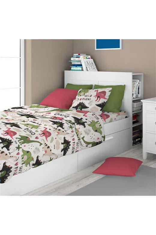 ΣΕΝΤΟΝΙΑ ΕΜΠΡΙΜΕ ΣΕΤ 3 τεμ kids Dinosaur 518 160X240 Multi-Colour 100% Cotton