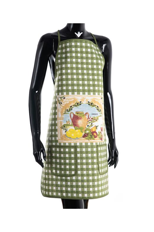 Ολόσωμη ποδιά στάμπα πράσινη (64cm x 78cm) GREECE