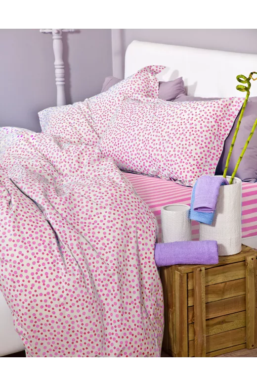 Σετ κουβερλί βαμβακερό Spot Dot Pink