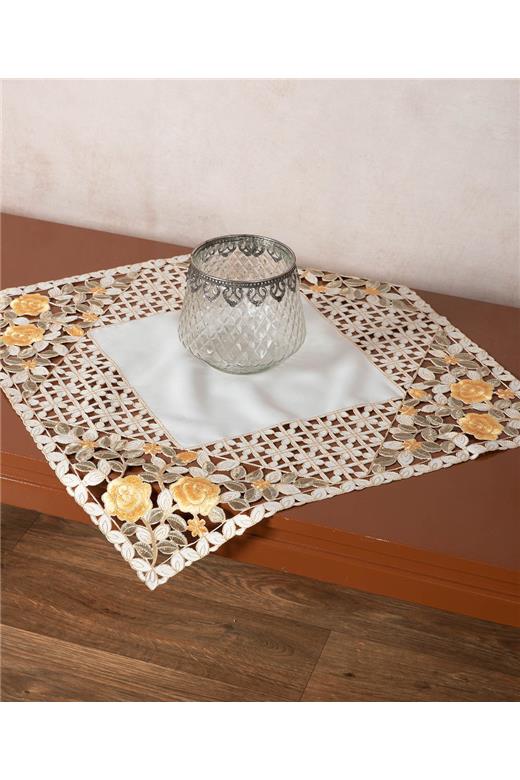 Σατέν κοφτό καρέ (60cm x 60cm) 081 κίτρινο