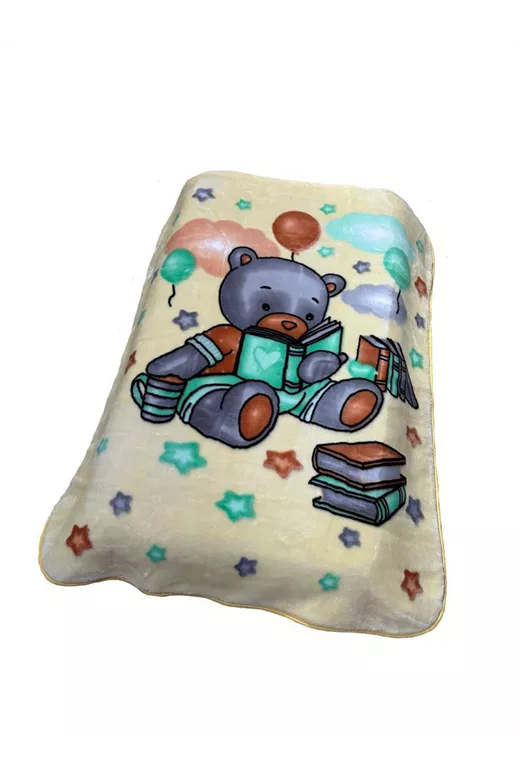 ΚΟΥΒΕΡΤΑ ΒΕΛΟΥΤΕ ΠΟΛΥΤΕΛΕΙΑΣ bebe Studying Bear 39 110X140 Light Beige 100% Polyester