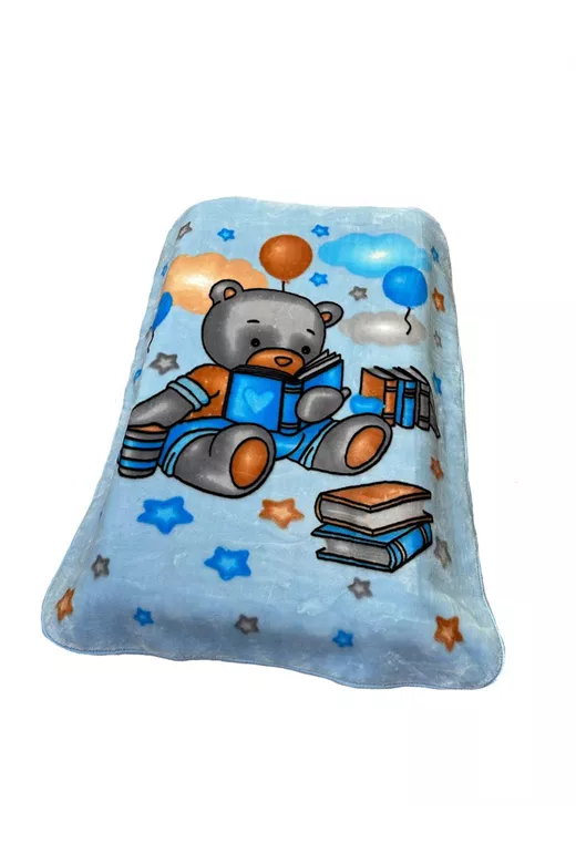 ΚΟΥΒΕΡΤΑ ΒΕΛΟΥΤΕ ΠΟΛΥΤΕΛΕΙΑΣ bebe Studying Bear 36 110X140 Baby Blue 100% Polyester