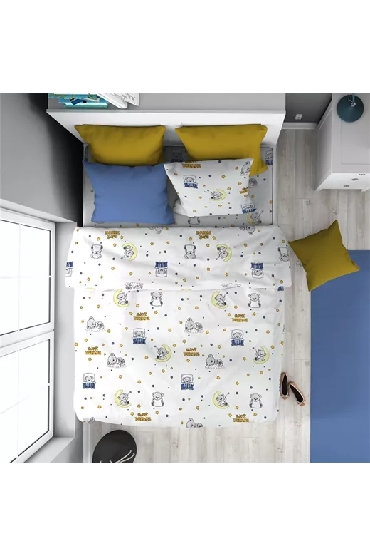 ΠΑΠΛΩΜΑ ΕΜΠΡΙΜΕ kids Sweet Dreams 554 160X240 White-Sky Blue 100% Cotton