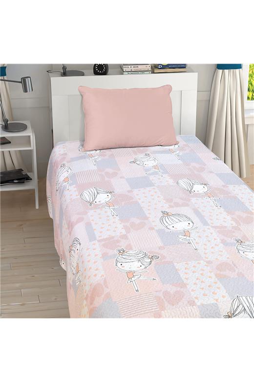 LINO ΚΟΥΒΕΡΛΙ GIRLY PINK-GREY  160X220