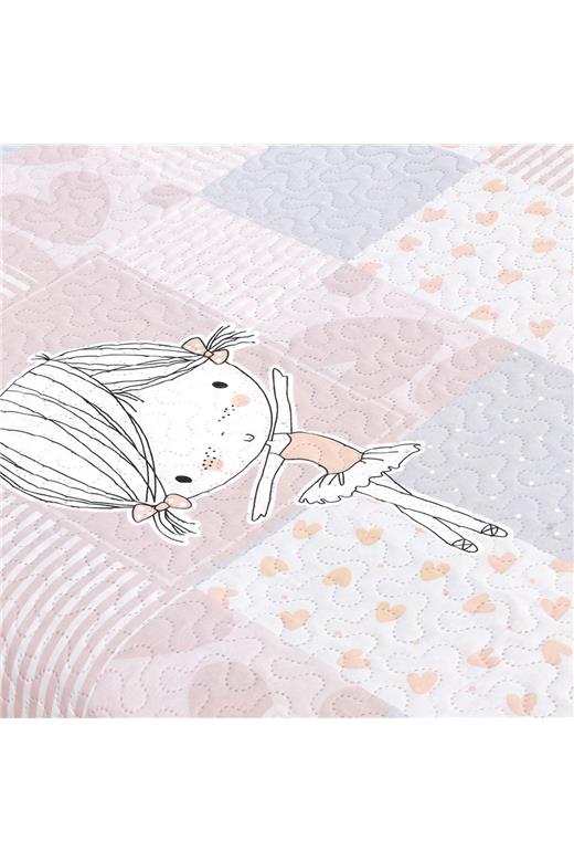 LINO ΚΟΥΒΕΡΛΙ GIRLY PINK-GREY  160X220