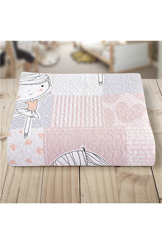 LINO ΚΟΥΒΕΡΛΙ GIRLY PINK-GREY  160X220