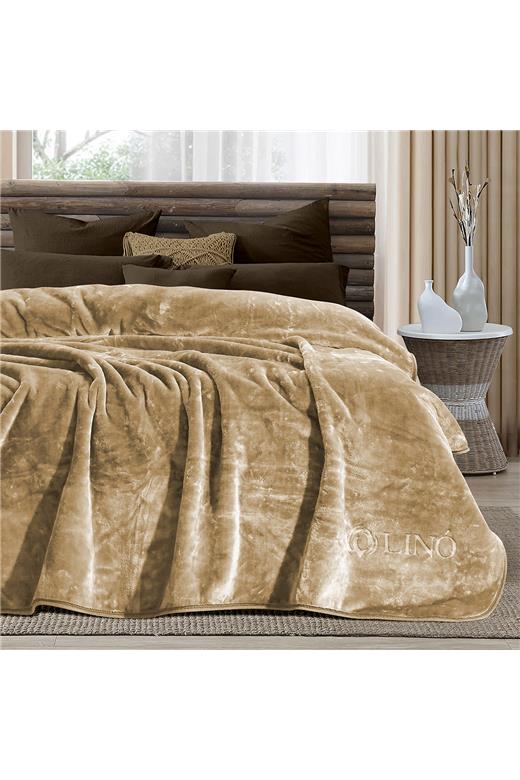 LINO ΚΟΥΒΕΡΤΑ VELLUT MOCCA 220X240