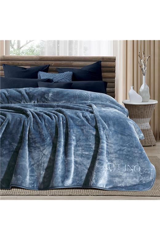 LINO ΚΟΥΒΕΡΤΑ VELLUT BLUE 160X220