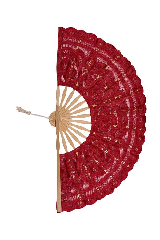 Χειροποίητη βεντάλια (22cm) κόκκινη