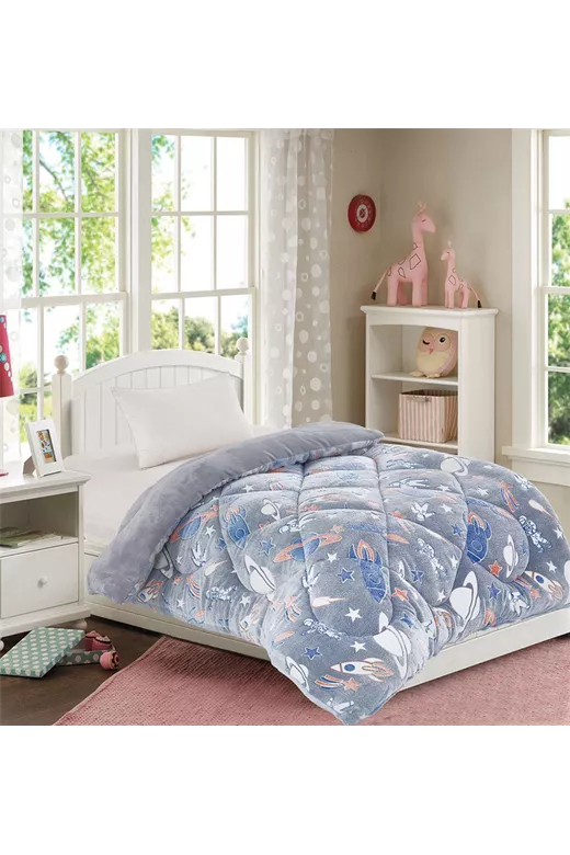Κουβερτοπάπλωμα φωσφορίζον Galaxy 160X220 Grey 100% Polyester