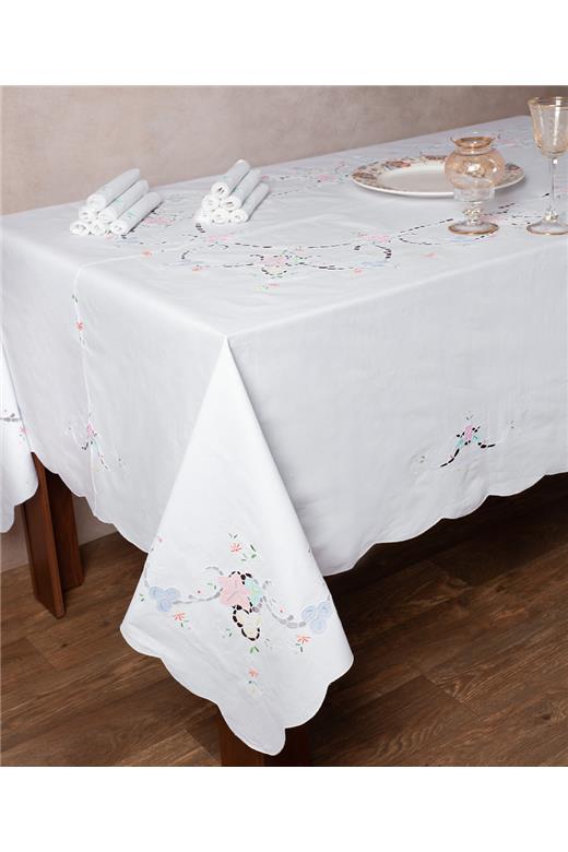 Χειροποίητο κοφτό τραπεζομάντηλο 2778 (170cm x 310cm) λευκό