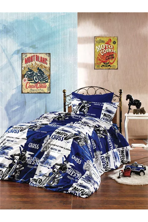 ΣΕΝΤΟΝΙΑ ΕΜΠΡΙΜΕ ΣΕΤ 3 τεμ kids Motocross 289 160X240 Blue 70/30 Cott/Pol