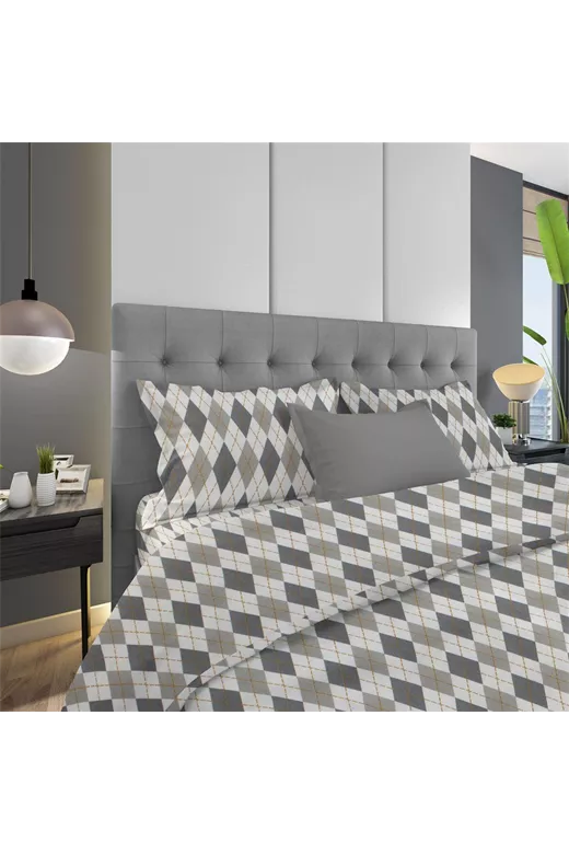 ΜΑΞΙΛΑΡΟΘΗΚΗ ΕΜΠΡΙΜΕ Diamond 328 50X70 Grey 100% Cotton Flannel