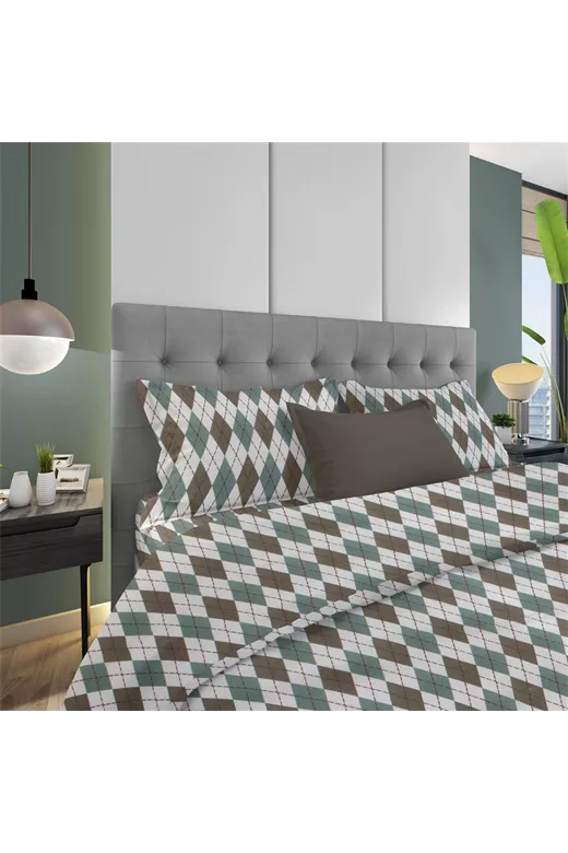ΜΑΞΙΛΑΡΟΘΗΚΗ ΕΜΠΡΙΜΕ Diamond 329 50X70 Petrol 100% Cotton Flannel