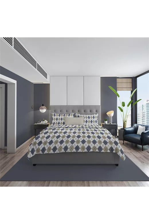 ΠΑΠΛΩΜΑΤΟΘΗΚΗ ΕΜΠΡΙΜΕ Diamond 327 160X240 Blue 100% Cotton Flannel