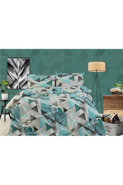 ΣΕΝΤΟΝΙΑ ΕΜΠΡΙΜΕ ΣΕΤ 3 τεμ Geometrical 332 220X240 Petrol 100% Cotton Flannel
