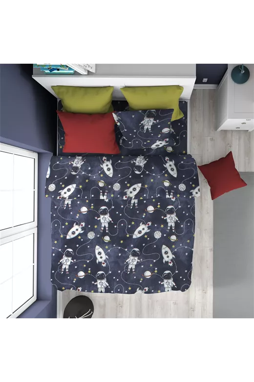 ΠΑΠΛΩΜΑΤΟΘΗΚΗ ΕΜΠΡΙΜΕ kids Galaxy Travel 90 160X240 Blue 100% Cotton Flannel