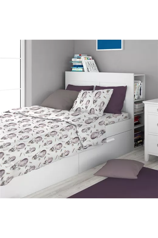 ΣΕΝΤΟΝΙΑ ΕΜΠΡΙΜΕ ΣΕΤ 3 τεμ kids Hot Air Balloon 78 160X240 Lilac 100% Cotton Flannel