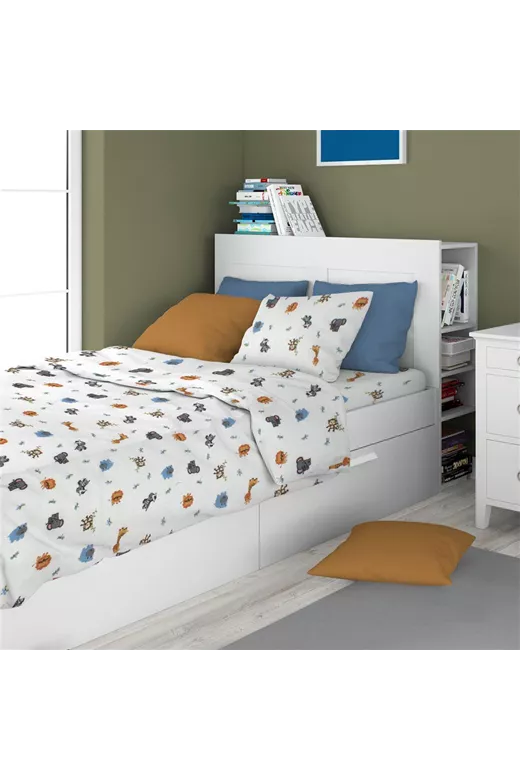 ΣΕΝΤΟΝΙΑ ΕΜΠΡΙΜΕ ΣΕΤ 3 τεμ kids Zoo 29 160X240 White 100% Cotton Flannel
