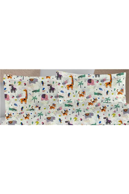 ΜΑΞΙΛΑΡΟΘΗΚΗ ΕΜΠΡΙΜΕ kids Zoo 556 50X70 White-Multi 100% Cotton
