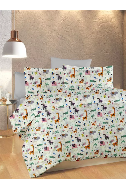 ΠΑΠΛΩΜΑΤΟΘΗΚΗ ΕΜΠΡΙΜΕ kids Zoo 556 160X240 White-Multi 100% Cotton