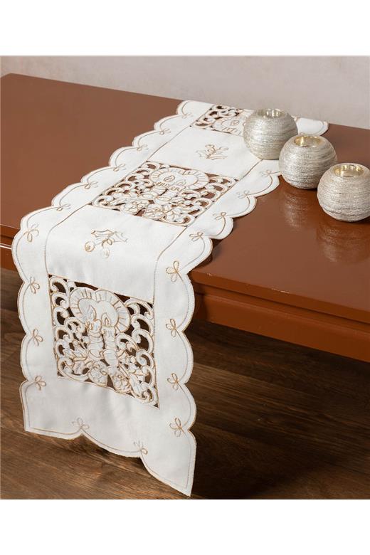 Τραβέρσα χριστουγεννιάτικη 1180 (30cm x 140cm) ivory