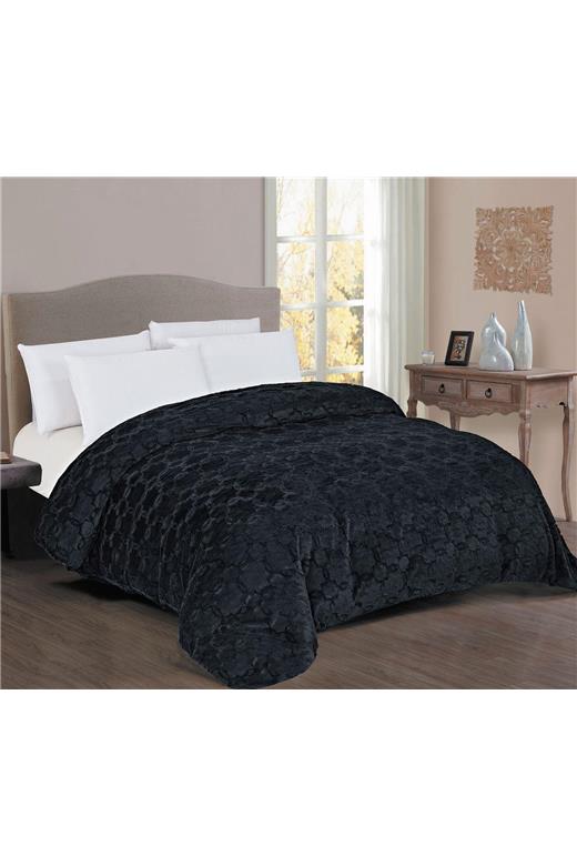Κουβερτοπάπλωμα Γούνα-Sherpa 730 gsm 1830 Black 220X240 100% Polyester