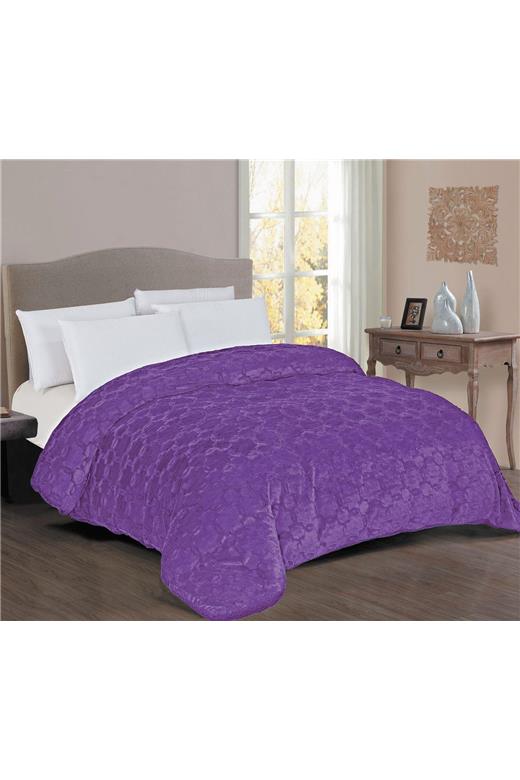Κουβερτοπάπλωμα Γούνα-Sherpa 730 gsm 1830 Purple 220X240 100% Polyester