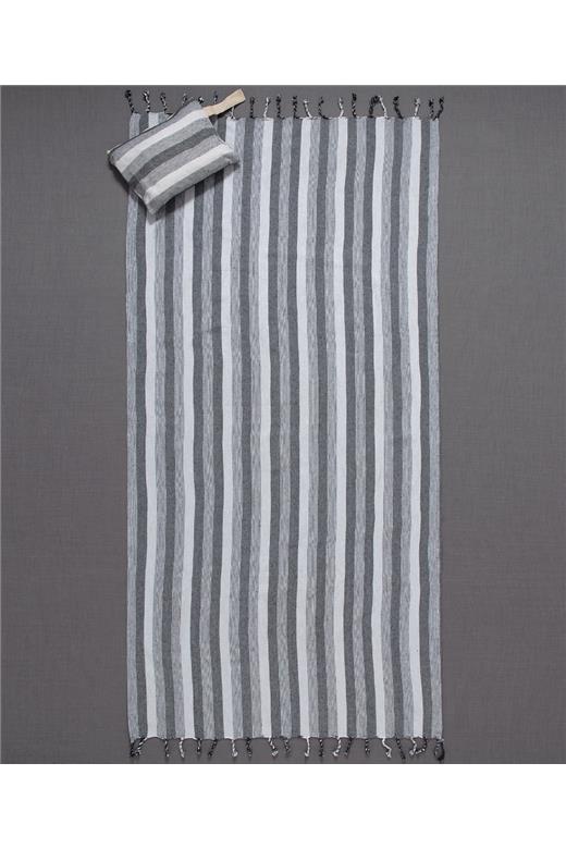 Pestemal με τσαντάκι sf03 (90cm x 180cm) σκούρο γκρί